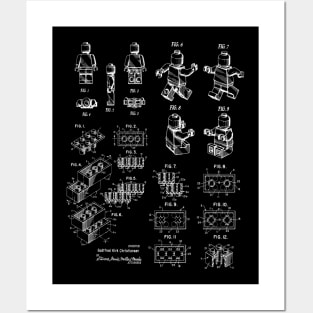 Lego Bricks And Lego Man Patent Prints Posters and Art